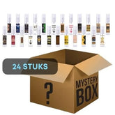 Set van 24 parfummonsters in mystery box parfumsamples voor verrassende geuren